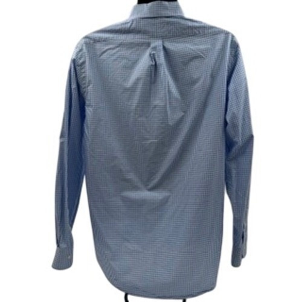 Ralph Lauren Mens Blue Gingham Check Button Down Shirt Large Stretch Cotton L - Picture 11 of 12